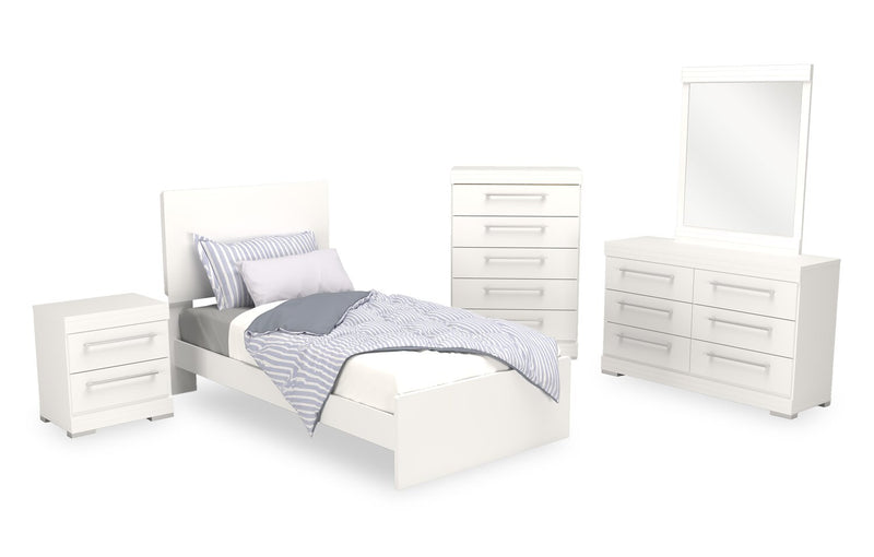 Riley Twin Bed - White