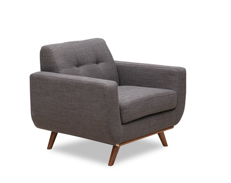 Freeman Linen-Look Fabric Chair - Charcoal 
