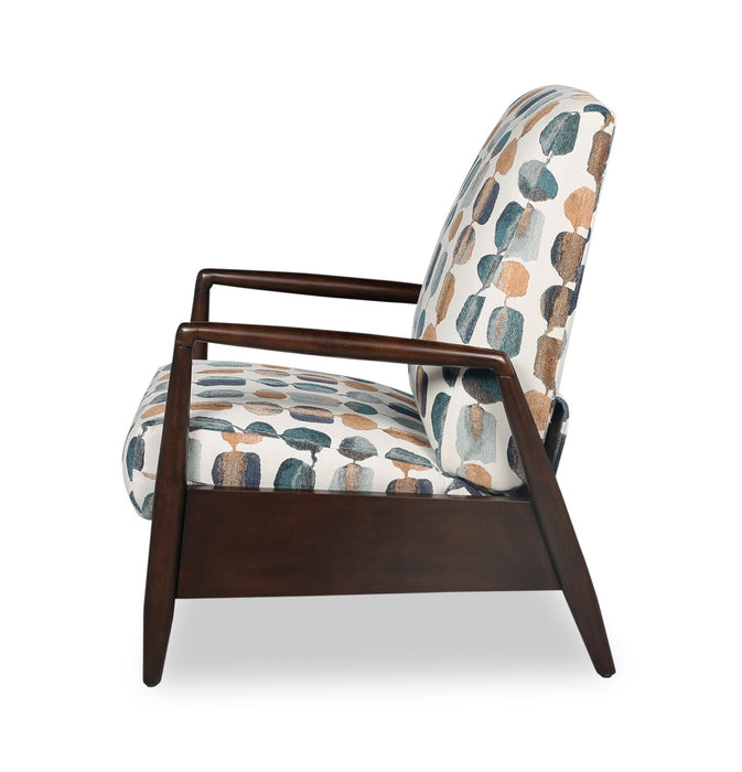 Raven 28.5\" Teal Multicolour Chenille Fabric Pushback Reclining Accent Chair
