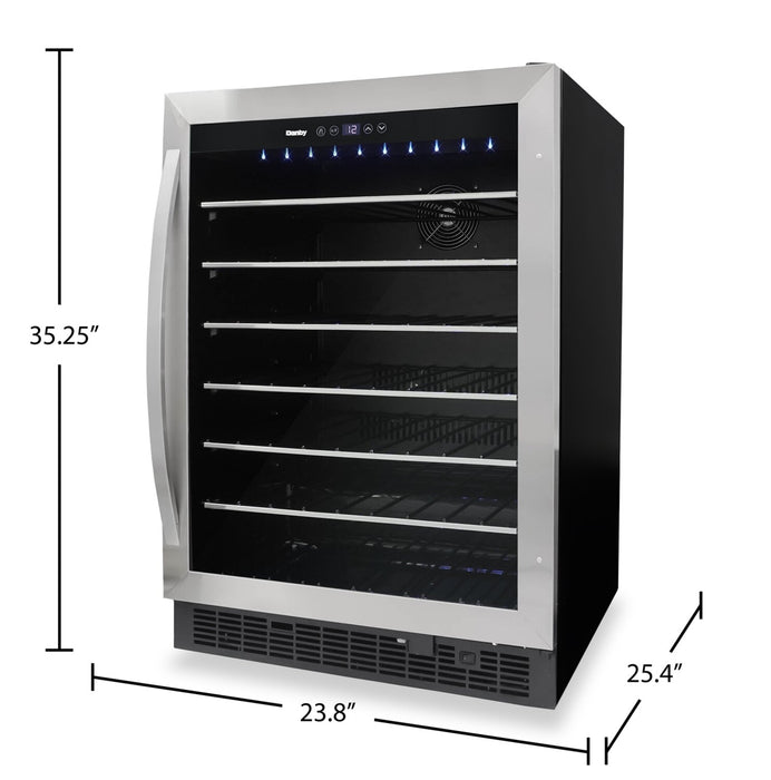 Danby 5.7 Cu. Ft. 60-Bottle Built-In Wine Cooler - Stainless Steel - DWC057A1BSS