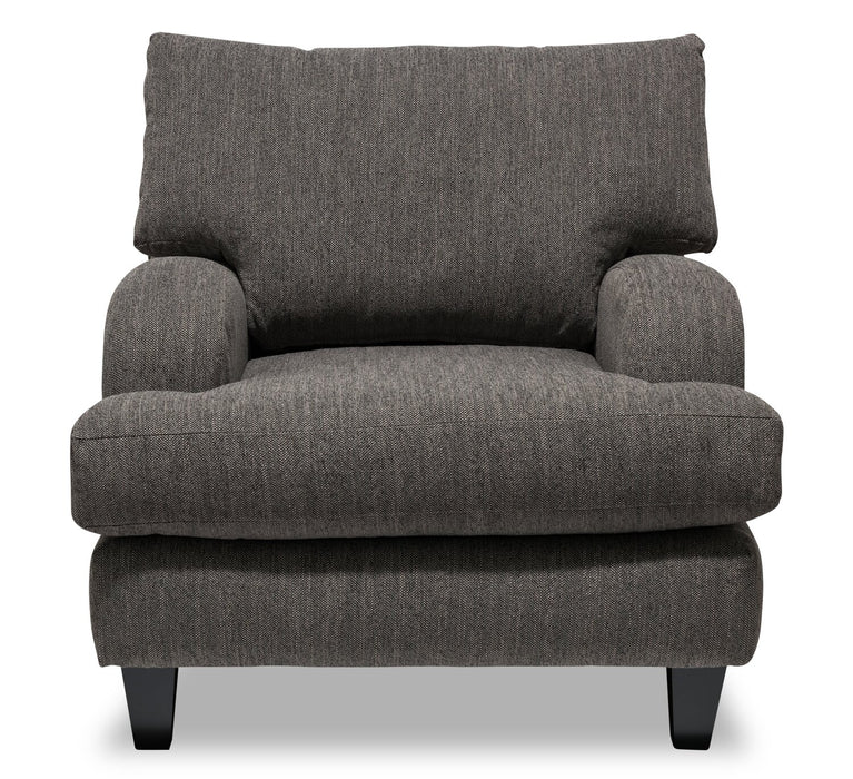 Nofia Chenille Chair - Charcoal 