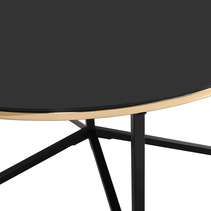 Xander Round Glass End Table - Black