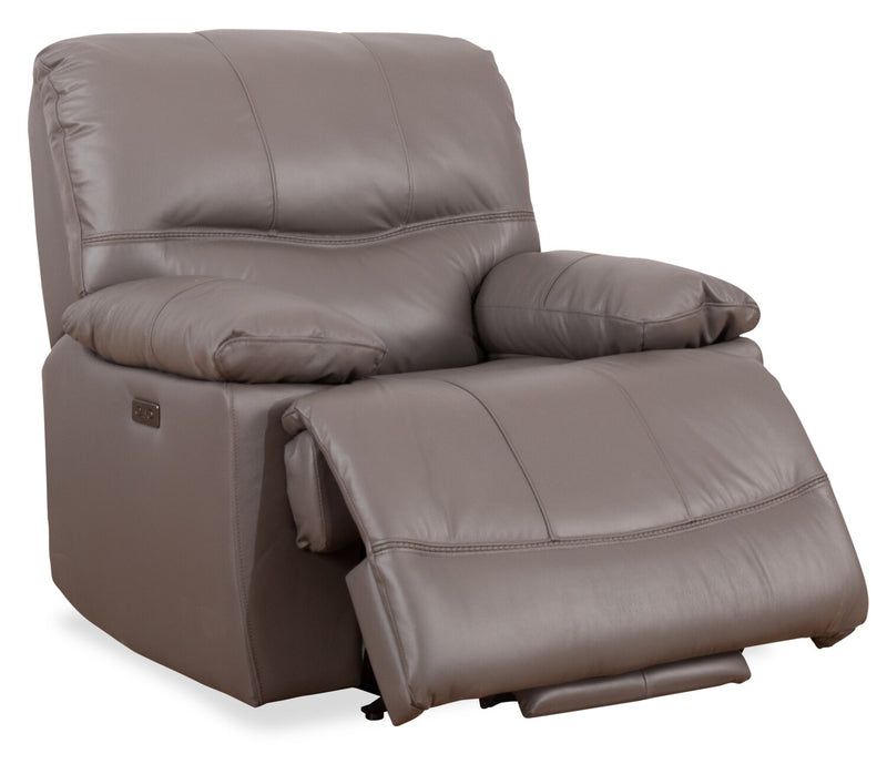 Franco 42.5\" Genuine Leather Zero Gravity Power Reclining Chair with USB Port - Grey 