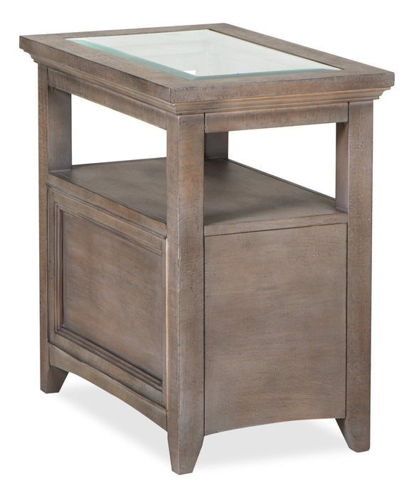 Hanson 15” Traditional Pine Chairside Table with Storage - Dovetail Grey