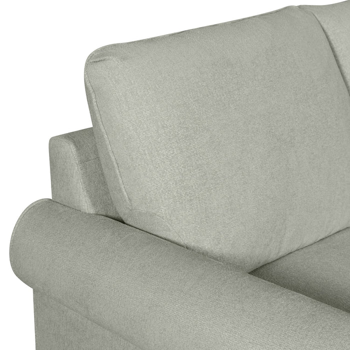 Haven 4-Piece Chenille Left-Facing Sleeper Sectional - Seafoam