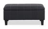 James 39.25\" Faux Leather Storage Ottoman - Black