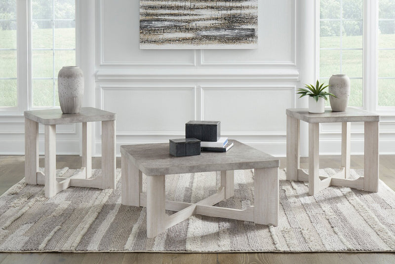Cecily 35.5” Modern 3-Pack Coffee + 2 End Tables - White