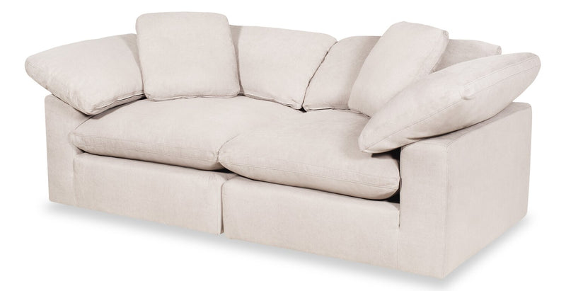 Eclipse Linen-Look Fabric Modular Loveseat - Linen