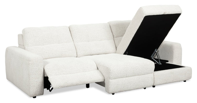 Scott Living Elevate Modular 115\" Chenille Fabric Right-Facing 3-Piece Sectional with Chaise - Beige