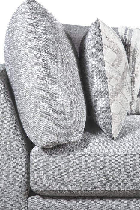 Scott Living Evolve Modular 4-Piece Grey Linen-Look Fabric Sectional with Feather Down Seat Cushions