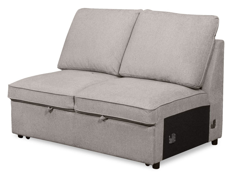 Scott Living Haven 3-Piece Right-Facing Chenille Fabric Cuddler Sleeper Sectional with Storage - Grey 