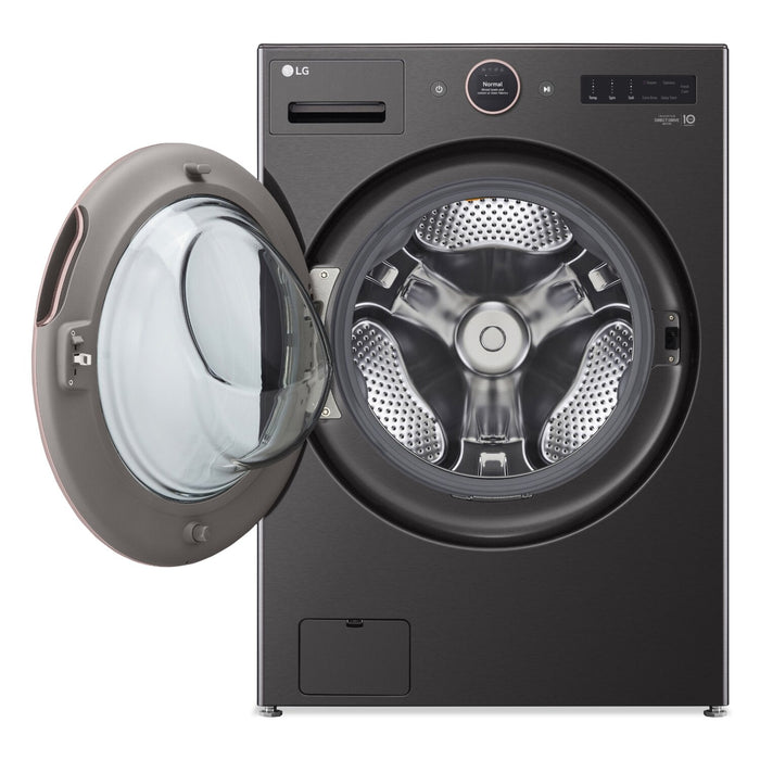 LG 5.8 Cu. Ft. Smart Front-Load High-Efficiency Steam Washer - Black Steel - Stackable - WM6500HBA 