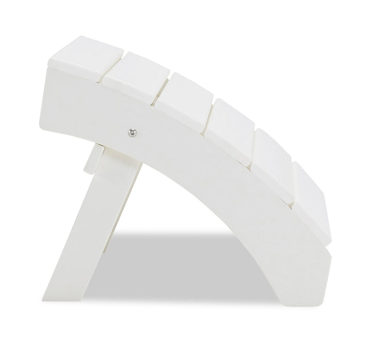 Bask Outdoor Patio Ottoman - High Density Plastic, UV & Weather Resistant - White 
