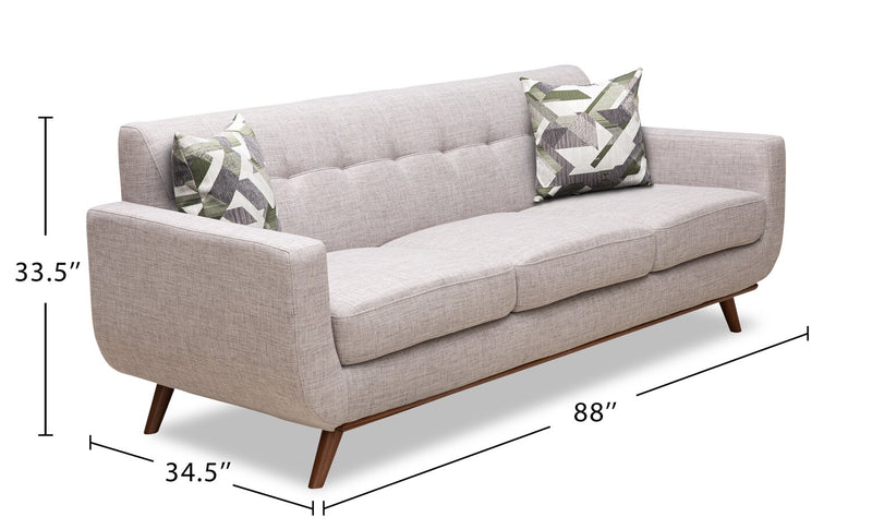 Freeman Linen-Look Fabric Sofa - Dove