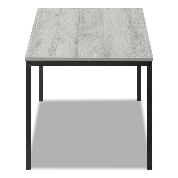 Ariella 40\" Modern Coffee Table - Grey Top with Black Metal Legs