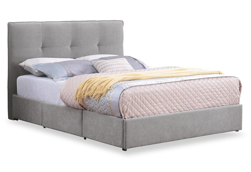 Amos Grey Tufted Fabric Headboard - King