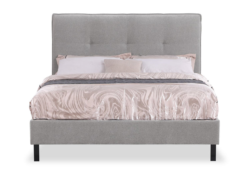 Amos Grey Tufted Fabric Headboard - Queen