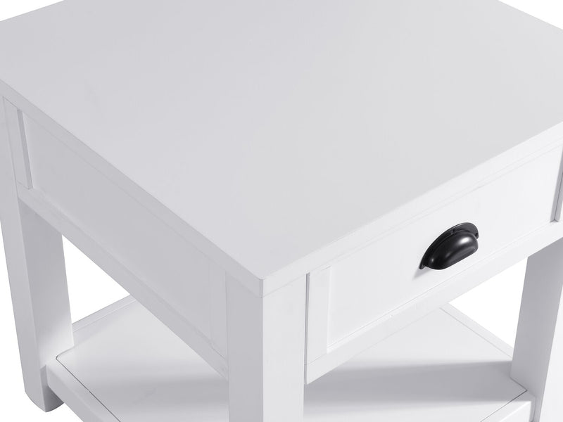 Centennial 24\" Modern End Table with Storage and Shelf - White