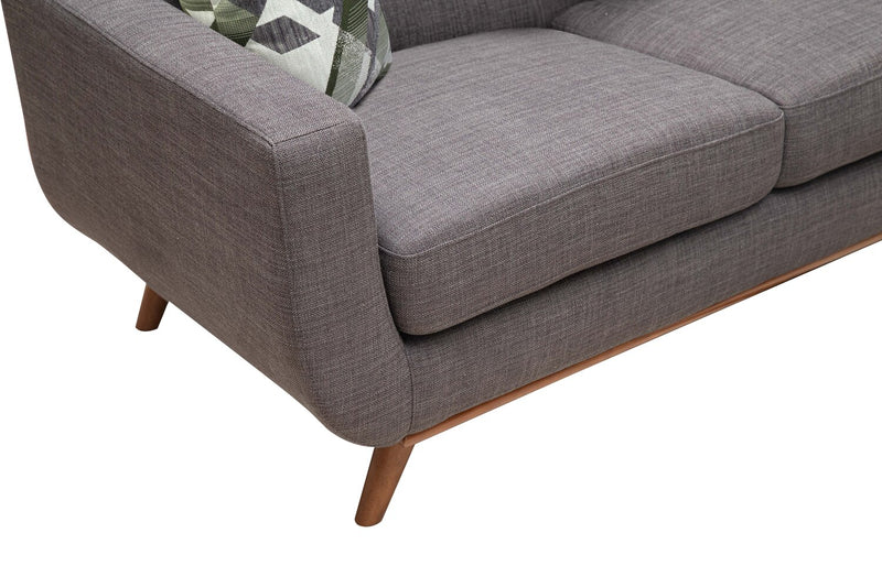 Freeman Linen-Look Fabric Sofa - Charcoal 