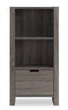 Oscar Owen 2-Shelf Bookcase with File Drawer - Grey