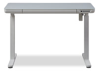 Metro 47.24” Height-Adjustable Office Desk with Storage and USB Ports - White 