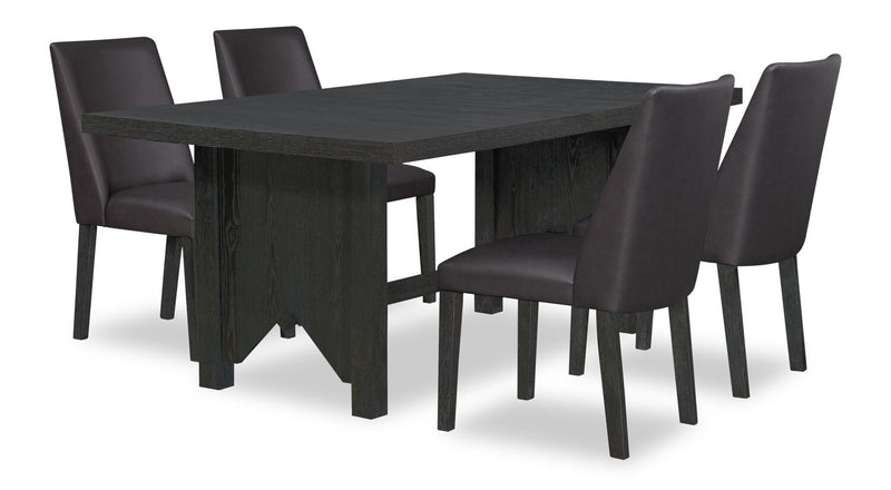 Emery 5-Piece Dining Set - Brown