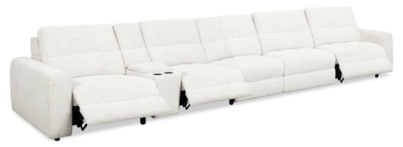 Scott Living Elevate Modular 6-Piece Left-Facing Chenille Fabric Sectional with Power Reclining - Beige