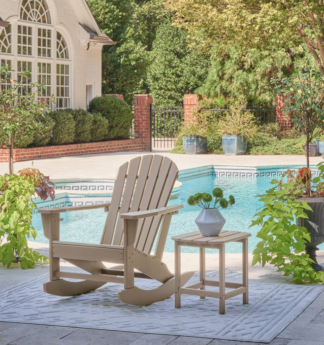 Bask Outdoor Patio Rocking Chair - High Density Plastic, UV & Weather Resistant - Taupe