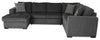Legend 4-Piece Left-Facing Chenille Sleeper Sectional - Pepper 