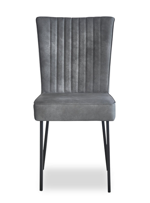 Ezra Dining Chair, Vegan Leather, Metal – Grey