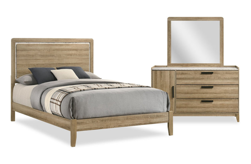 Sable 5-Piece Full Bedroom Set - Light Brown