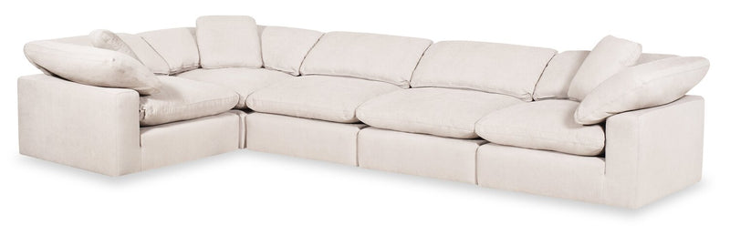 Eclipse 5-Piece Linen-Look Fabric Modular Sectional - Linen