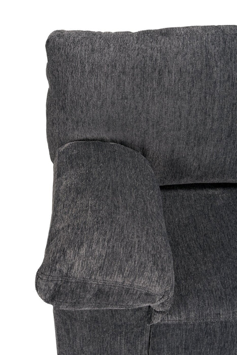 Made in Canada Morgan 2-Piece Right-Facing Chenille Fabric Condo Size Sectional with Accent Pillows - Grey
