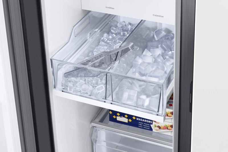 Samsung 36\" 22.6 Cu. Ft. Side-by-Side with Beverage Centre Refrigerator - White Glass - RS23CB760012… 