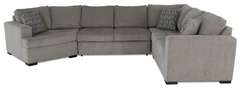 Legend 4-Piece Left-Facing Cuddler Sleeper Sectional - Platinum 