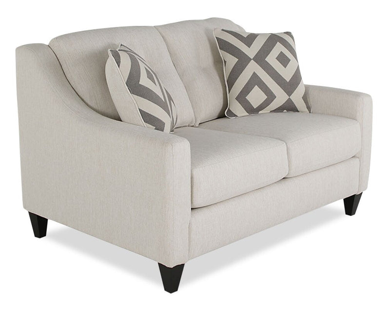 Kylie Linen-Look Fabric Loveseat - Zeus Pearl  