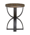 Brewer 20” Industrial Solid Wood Round End Table - Rustic Honey