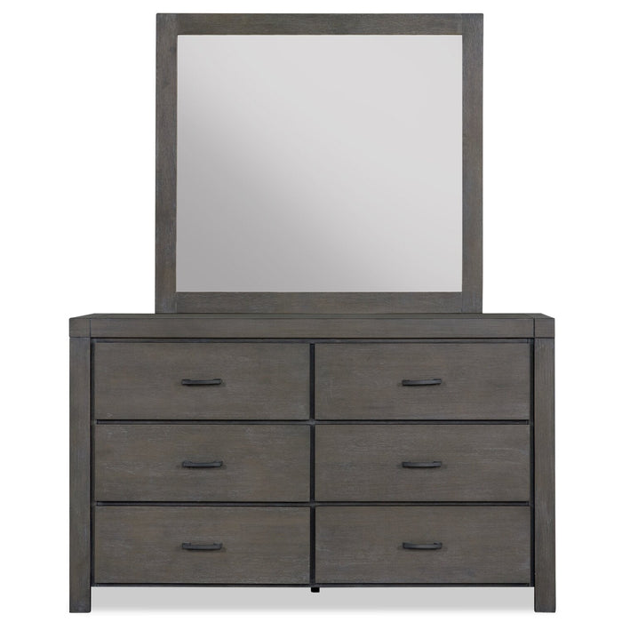 Koda Bedroom 6-Drawer Dresser, 60\"W x 36\"H, Acacia Wood - Grey 