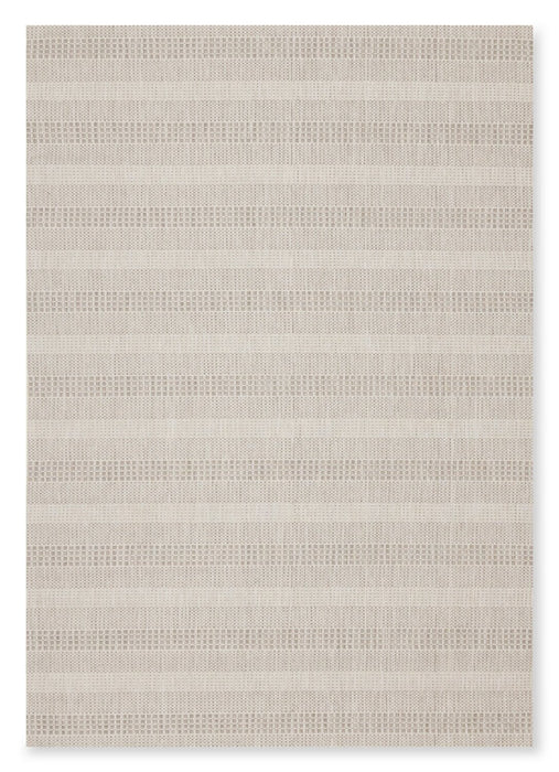 Lira 5'3\" x 7'7\" Striped Outdoor Rug – Cream 
