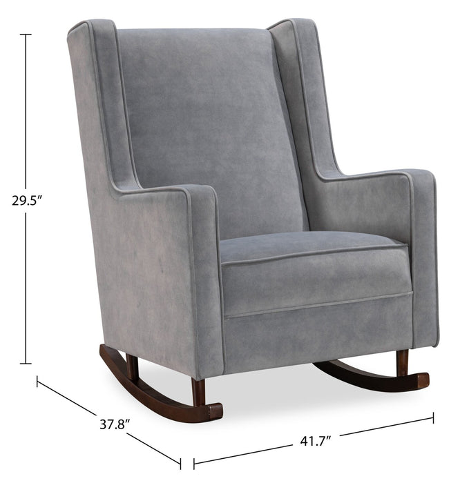 Sherri 29.5\" Rocking Chair with Wooden Sleigh Feet - Grey