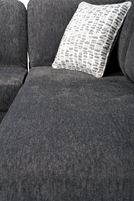 Made in Canada Morgan 2-Piece Right-Facing Chenille Fabric Sectional with Sofa and Accent Pillows - Grey