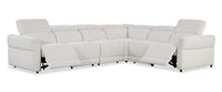 Cindy Crawford Home Aspen 4-Piece Power Reclining Sectional with Reclining Armless Chair - Alabaster