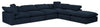 Eclipse Modular 6-Piece Linen-Look Fabric Pit Sofa Sectional with Reversible Feather Down Cushions - Navy Blue 