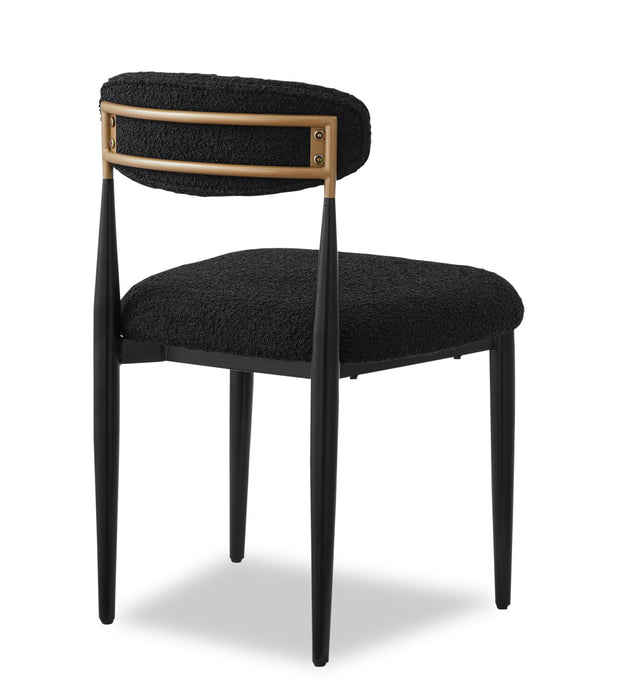 Capri Boucle Fabric Side Dining Chair – Black