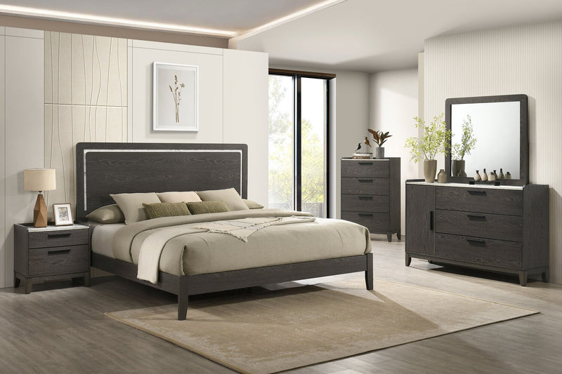 Sable 5-Piece Bedroom Set - Dark Grey