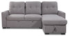 Carter 2-Piece Right-Facing Linen-Look Fabric Sleeper Sectional with Storage Chaise - Solis Grey 