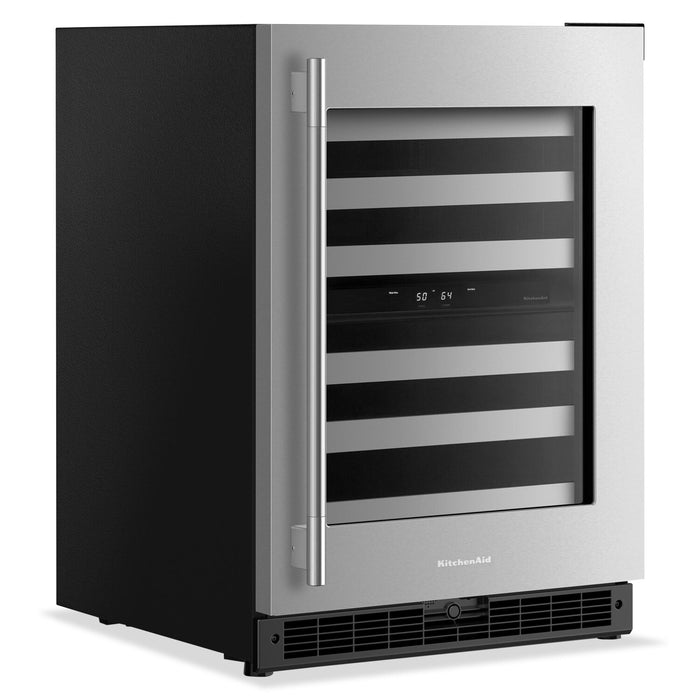 KitchenAid 24\" Undercounter Wine Cooler with Full-Extension – Stainless Steel - KUWR324SSB