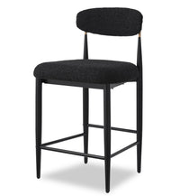 Kort & Co. Capri Counter-Height Stool with Boucle Fabric & Gold Accent, 26