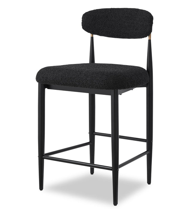 Capri Boucle Fabric Counter Dining Stool - Black