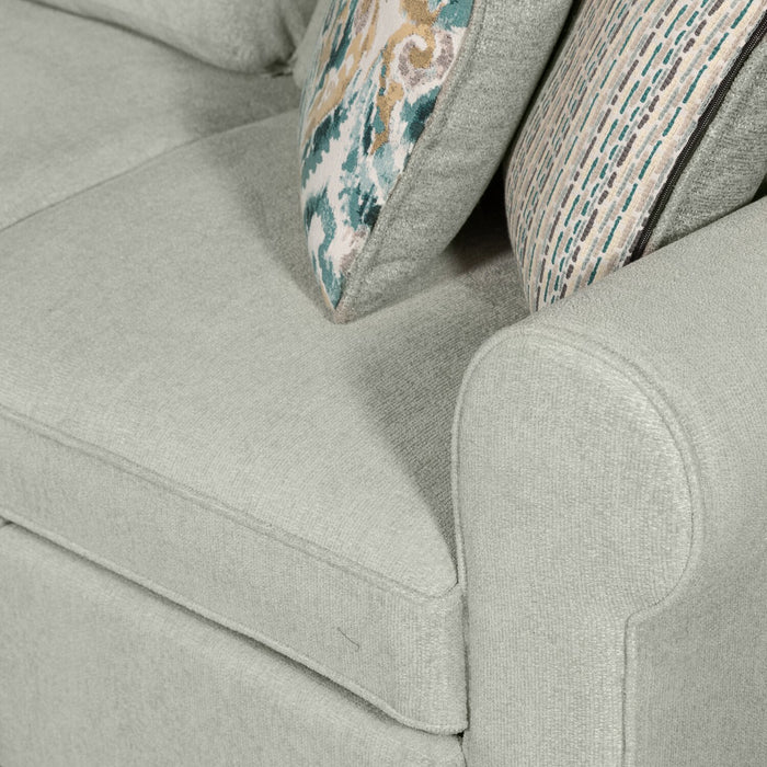 Haven 4-Piece Chenille Left-Facing Sleeper Sectional - Seafoam